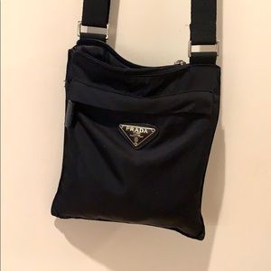 Authentic Prada black nylon crossbody bag